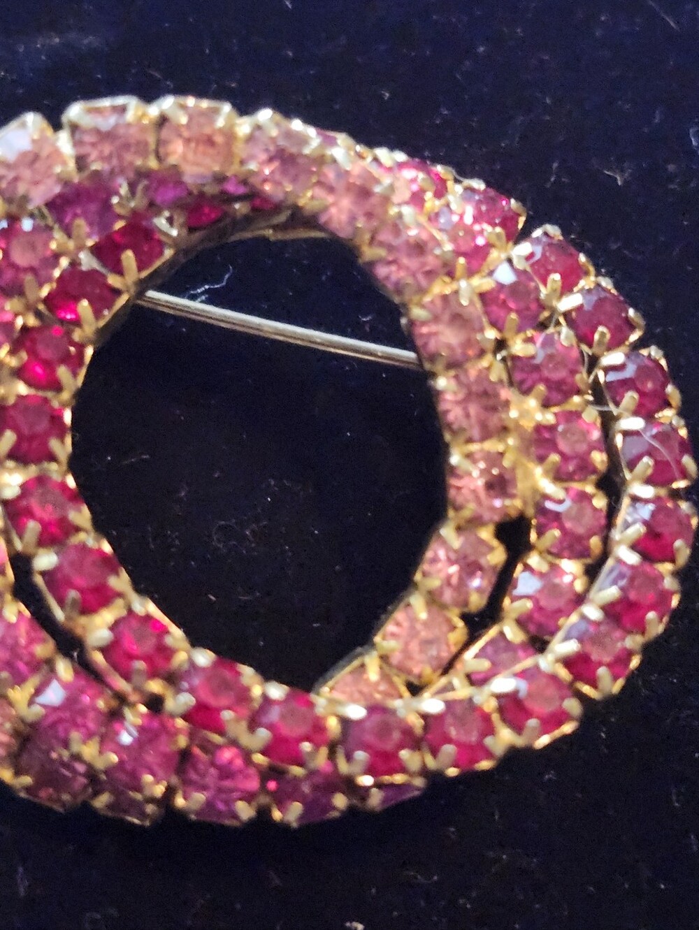 Vintage Pink Crystal Spiral Brooch - Unbranded Women's Jewelry - Picture 2 of 4